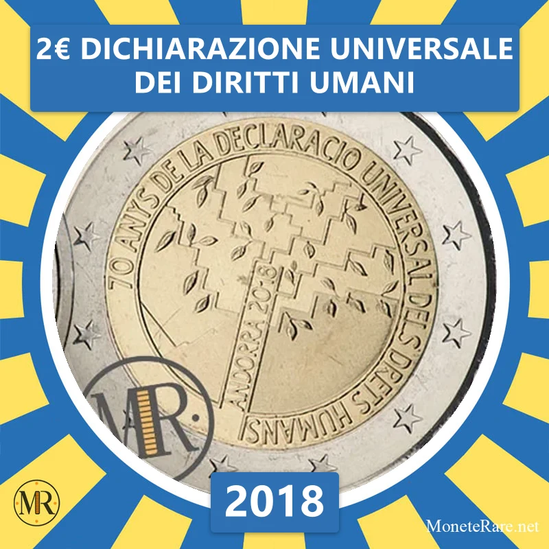Andorra 2€ Universal Declaration of Human Rights 2018 (coin photo)