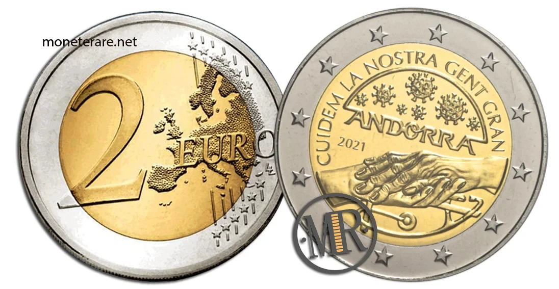 2 Euro Commemorative Andorra 2021 Let’s take care of our elderly