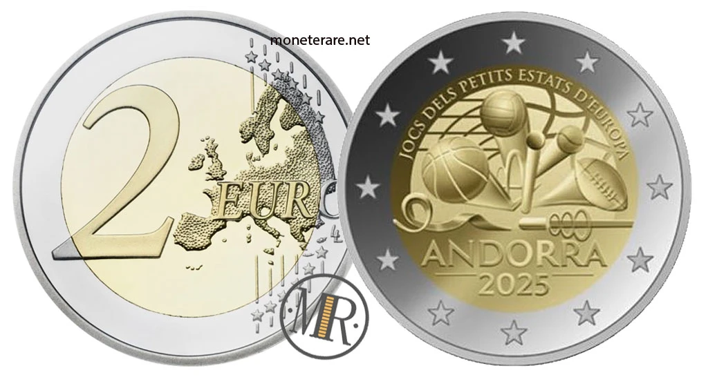 Andorra €2 commemorative 2025 – Giochi dei piccoli stati d'Europa