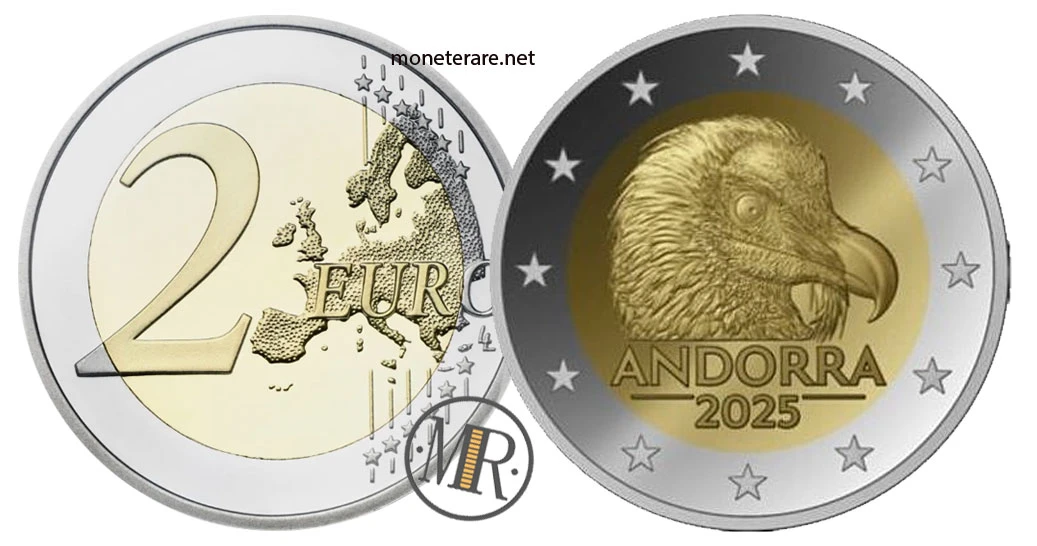 Andorra €2 commemorative 2025 – Trencalòs (Gyps fulvus)