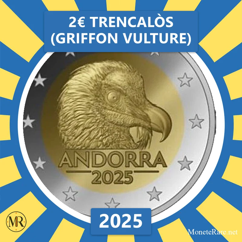 Andorra 2€ Trencalòs (griffon vulture) 2025 Andorra 2€ Trencalòs (griffon vulture) 2025 (coin photo)