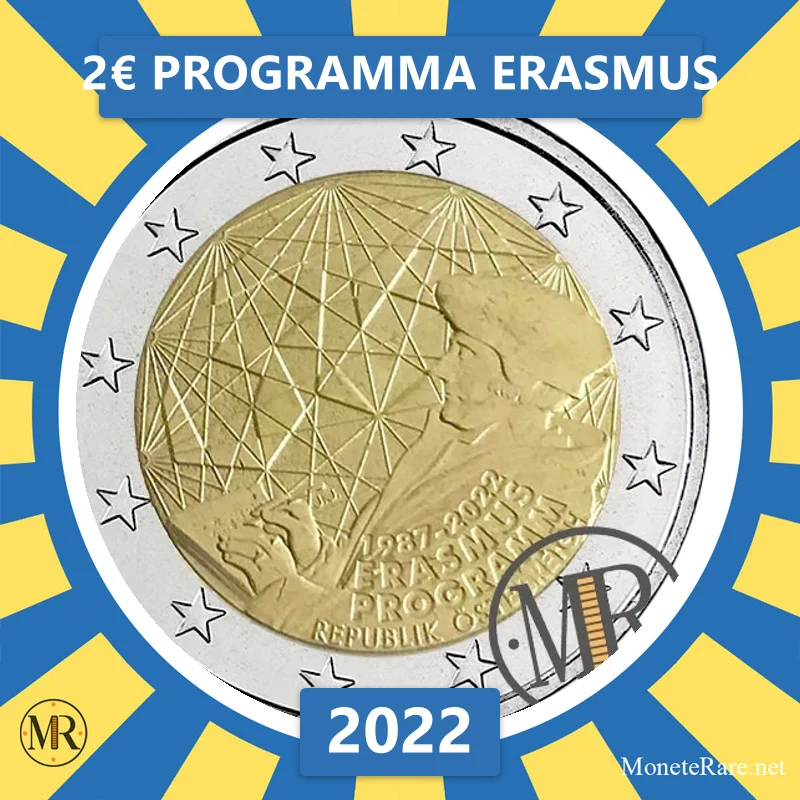 Austria 2€ Programma Erasmus 2022 (coin photo)