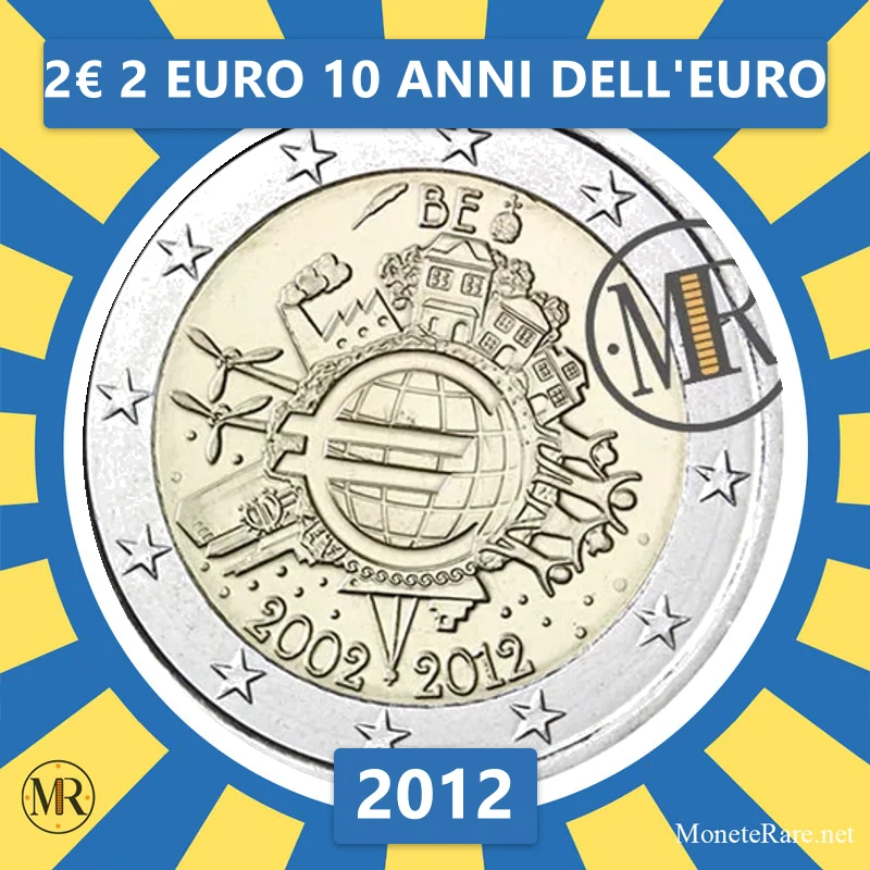 Belgium 2€ 2 Euro 10 Years of the EURO 2012 (coin photo)