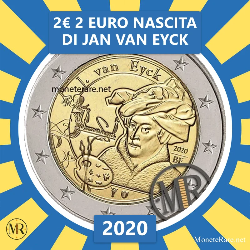 Belgium 2€ 2 Euro Birth of Jan van Eyck 2020 (coin photo)