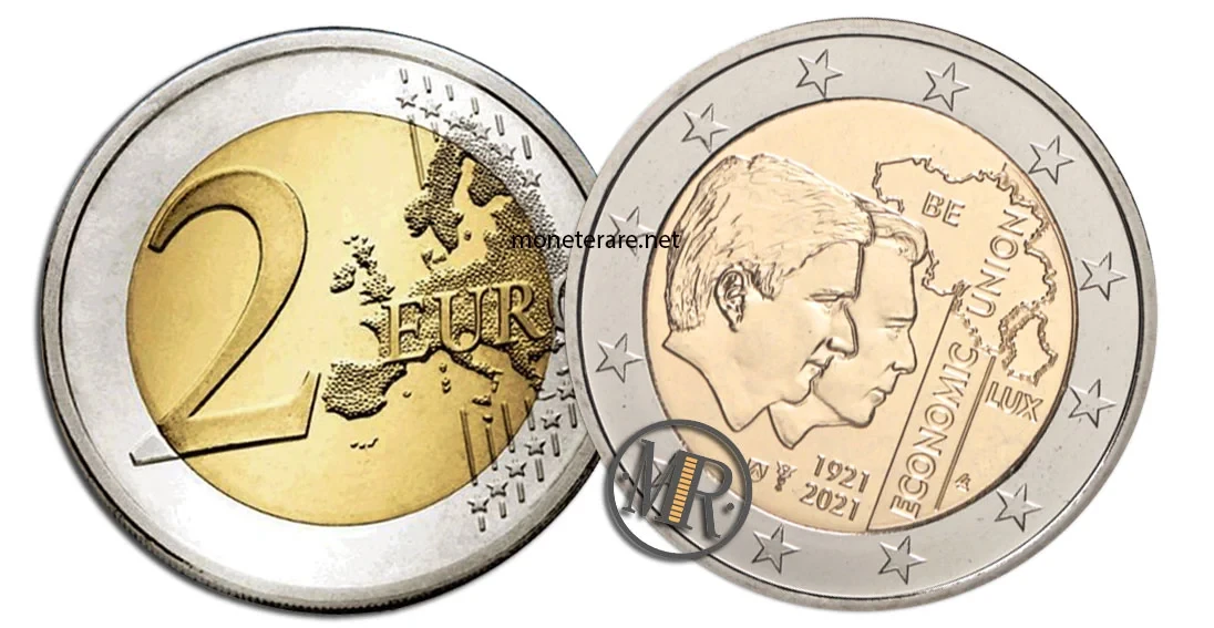 2 Euro Commemorative Belgium 2021 Economic Union Belgium and Luxembourg