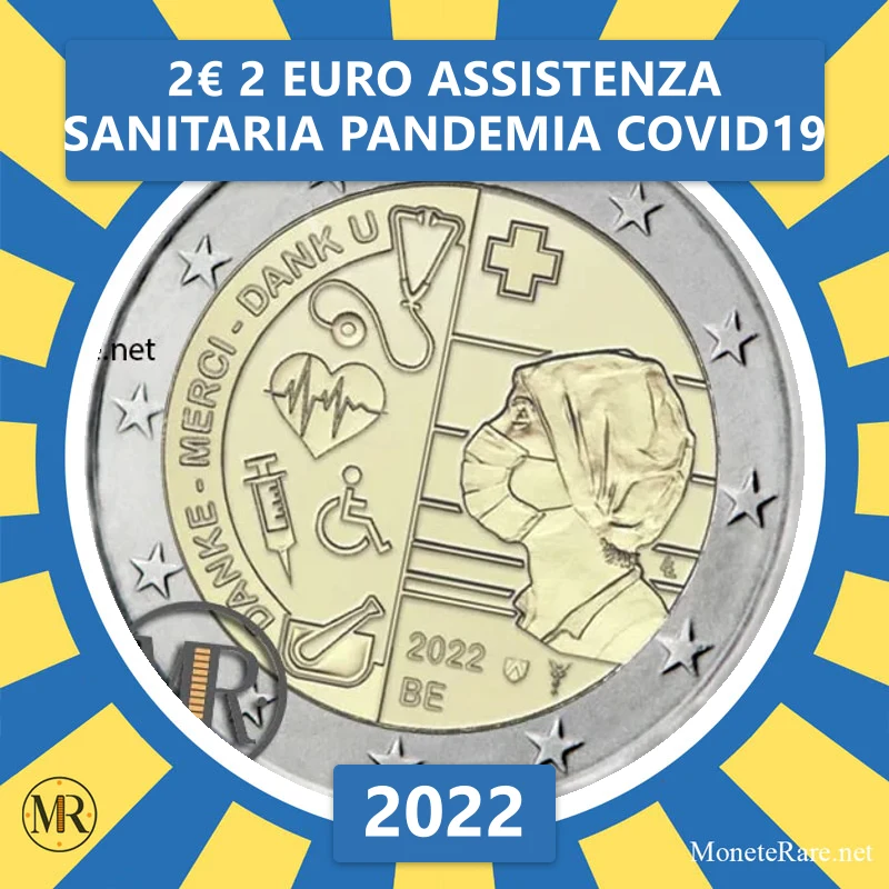 Belgium 2€ 2 Euro Assistenza Sanitaria Pandemia Covid19 2022 (coin photo)