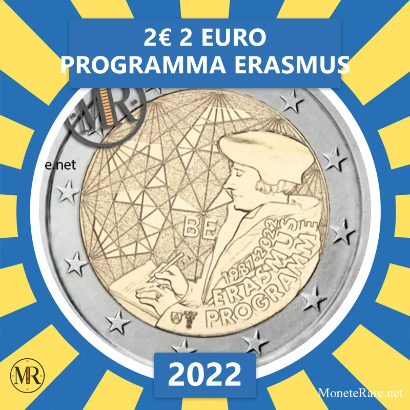 Belgium 2€ 2 Euro Erasmus Program 2022 (coin photo)