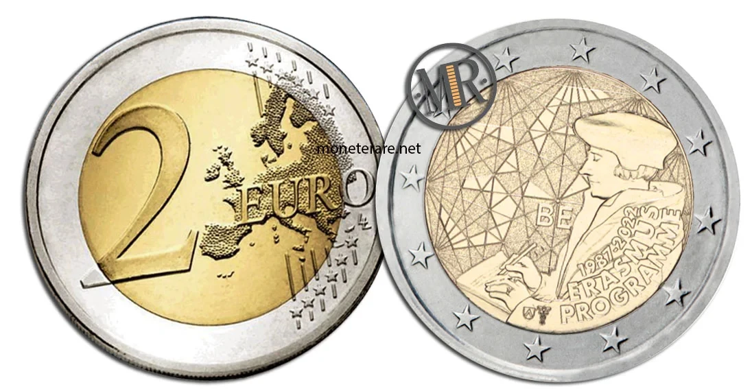 2 Euro Commemorative Belgium 2022 Erasmus Program