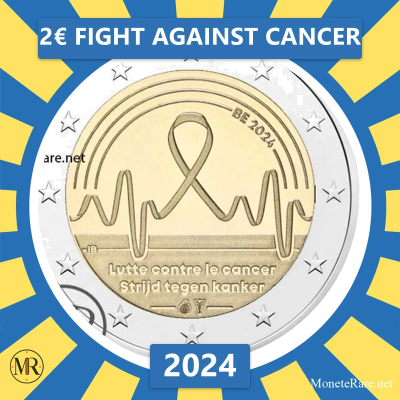 Belgium 2€ Fight against cancer 2024 (coin photo)