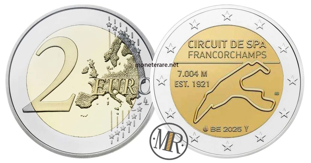 Belgium €2 commemorative 2025 – Circuit de Spa-Francorchamps