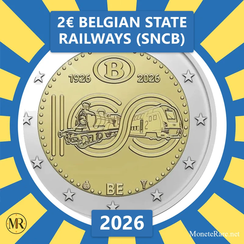Belgium 2€ Belgian State Railways (SNCB) 2026 (coin photo)