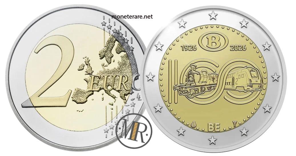 Belgium €2 commemorative 2026 – Belgian State Railways (SNCB)