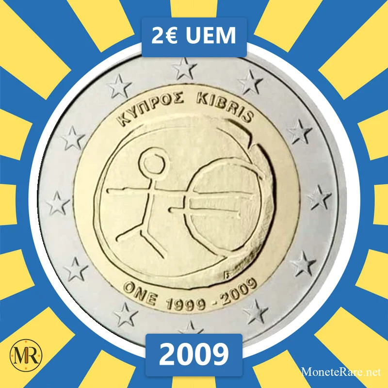 Cyprus 2€ UEM 2009 (coin photo)