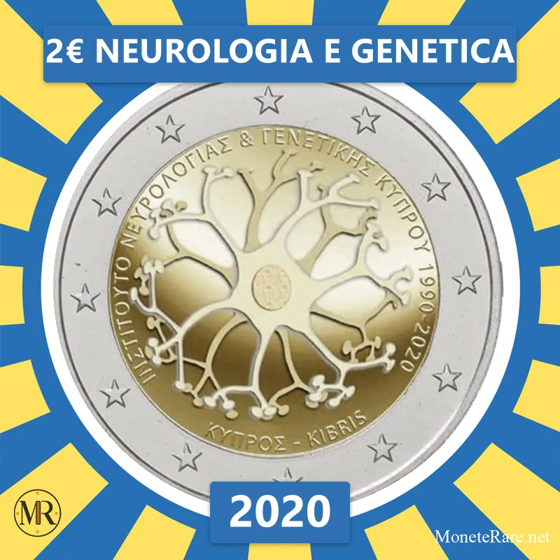 Cyprus 2€ Neurologia e Genetica 2020 (coin photo)