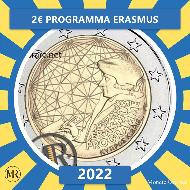 Cyprus 2€ Erasmus Programme 2022 (coin photo)