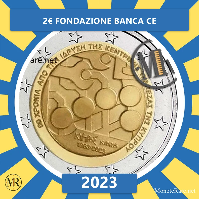 Cyprus 2€ Central Bank of Cyprus 2023 (coin photo)