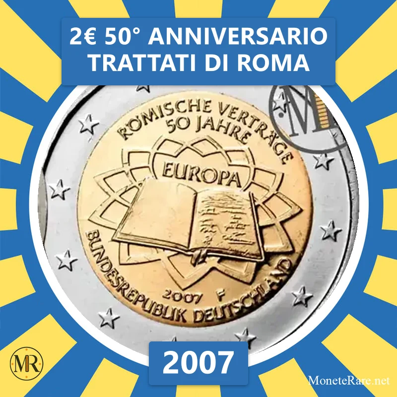 Estonia 2€ 50th Anniversary of the Treaties of Rome 2007 (coin photo)