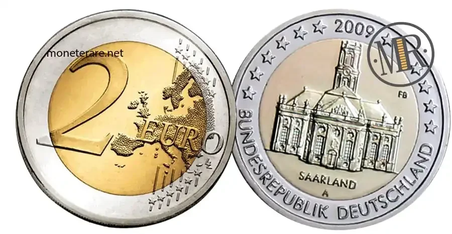 2 Euro Commemorativi Germania 2009 Chiesa di San Luigi Saarland