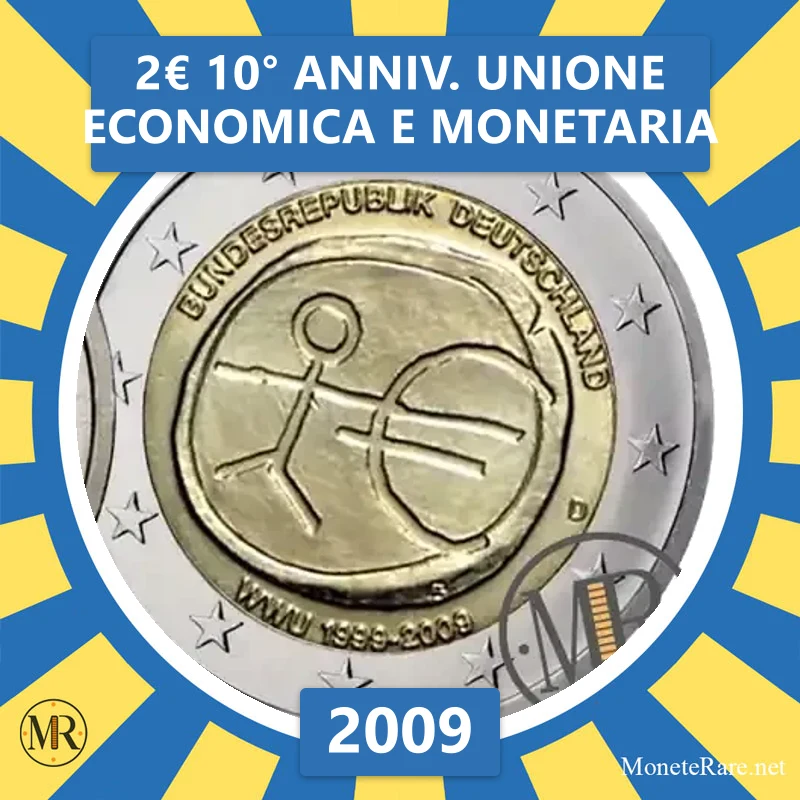 Estonia 2€ 10th Anniversary of Economic and Monetary Union 2009 (coin photo)