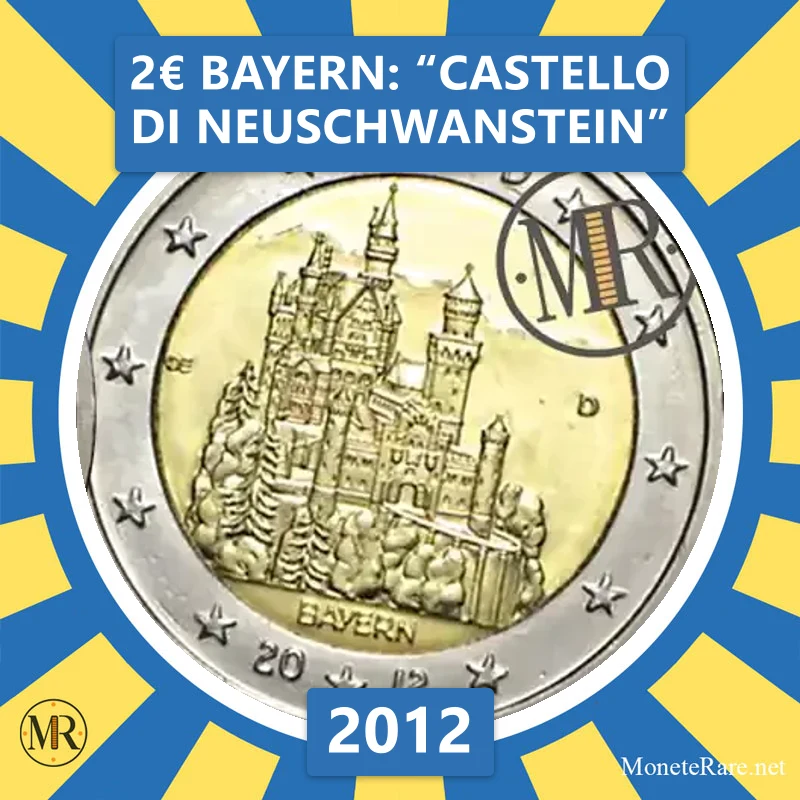 Estonia 2€ Bavaria: 'Neuschwanstein Castle' 2012 (coin photo)