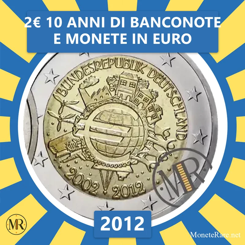 Estonia 2€ 10 Years of Euro Banknotes and Coins 2012 (coin photo)