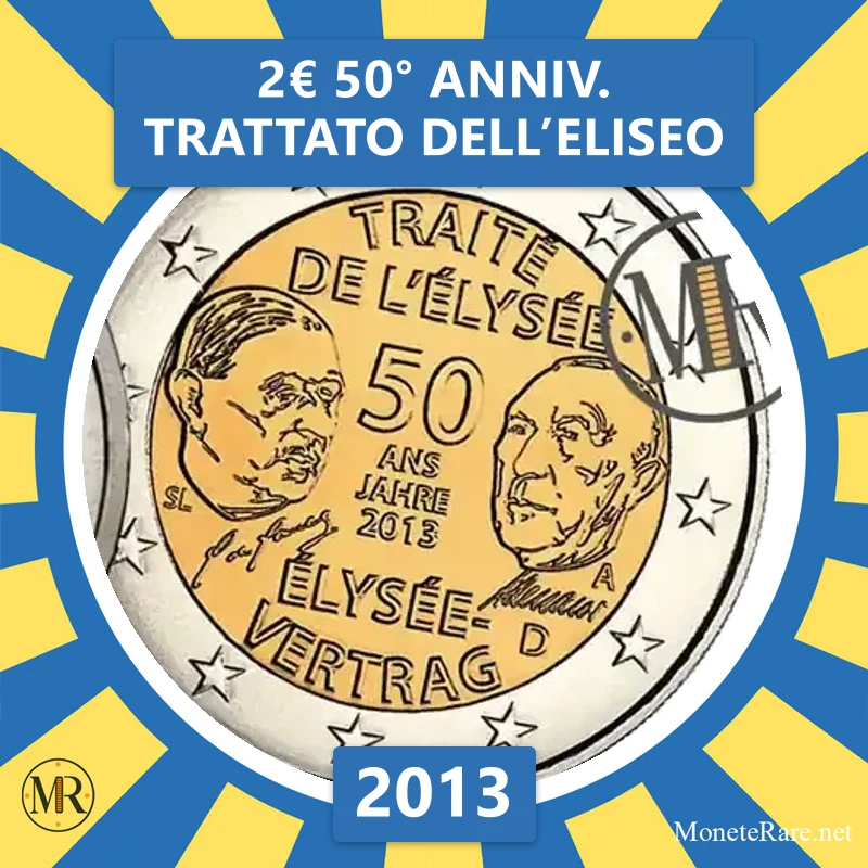 Estonia 2€ 50th Anniversary of the Élysée Treaty 2013 (coin photo)