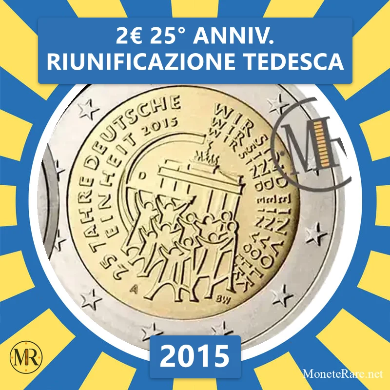Estonia 2€ 25° anniv. riunificazione tedesca 2015 (coin photo)