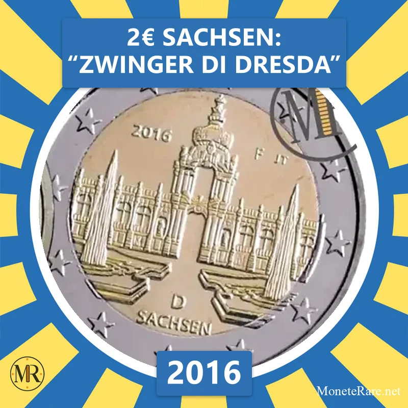 Estonia 2€ Sachsen: “Zwinger di Dresda” 2016 (coin photo)
