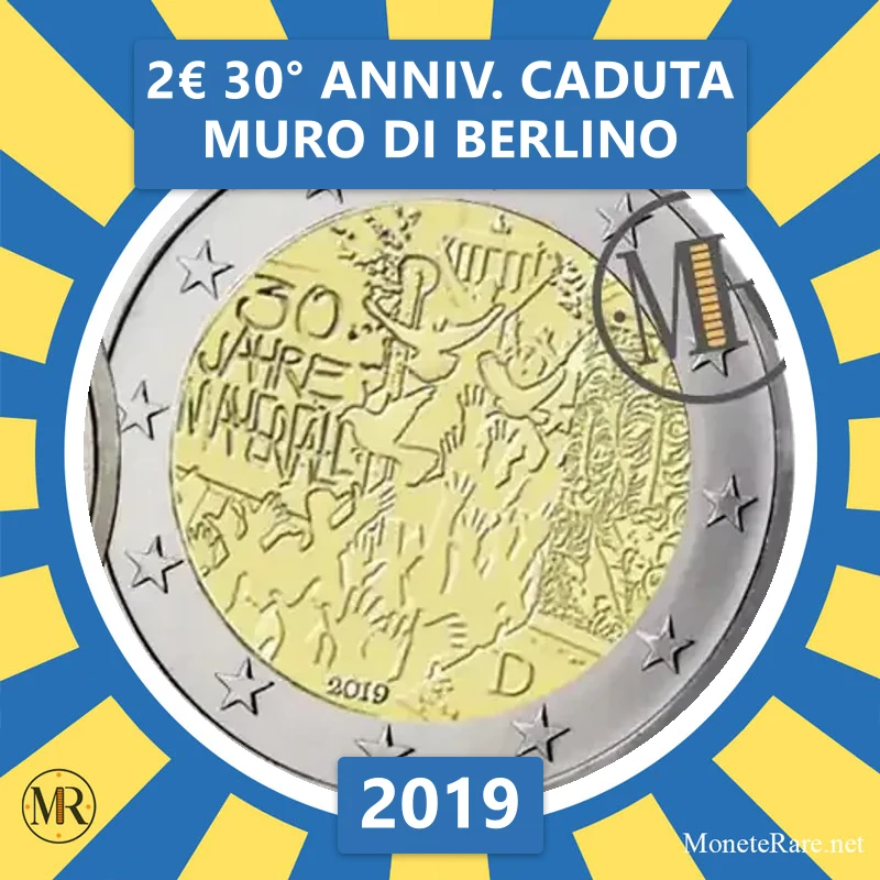Estonia 2€ 30th Anniversary of the Fall of the Berlin Wall 2019 (coin photo)