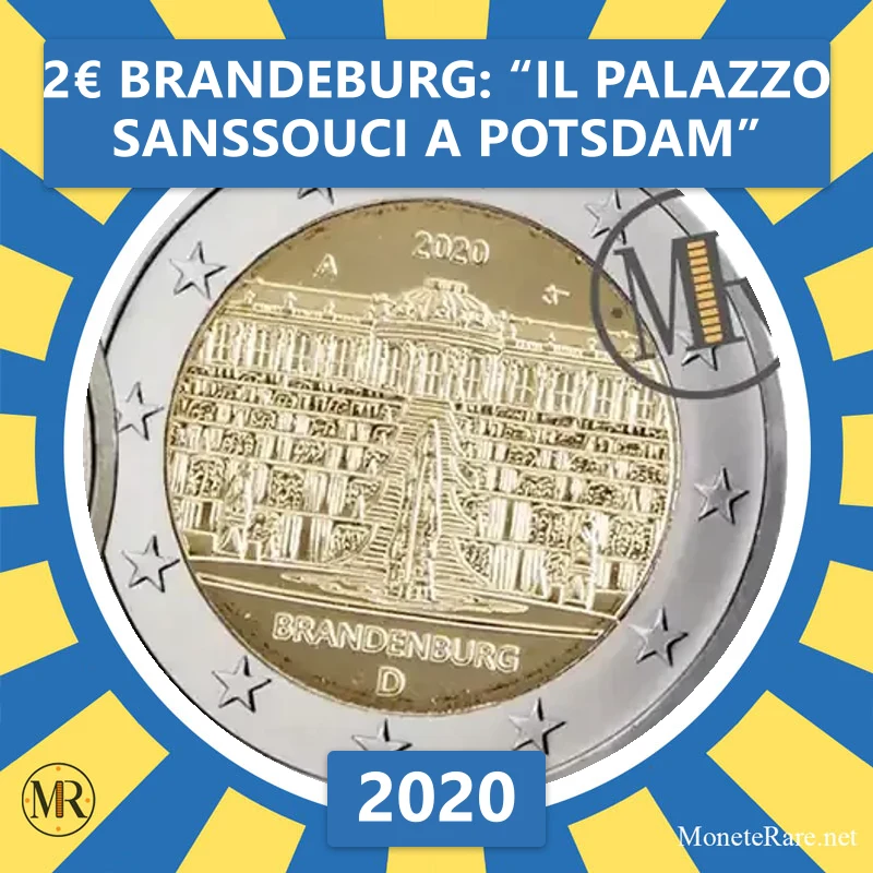 Estonia 2€ Brandeburg: “Il palazzo Sanssouci a Potsdam” 2020 (coin photo)