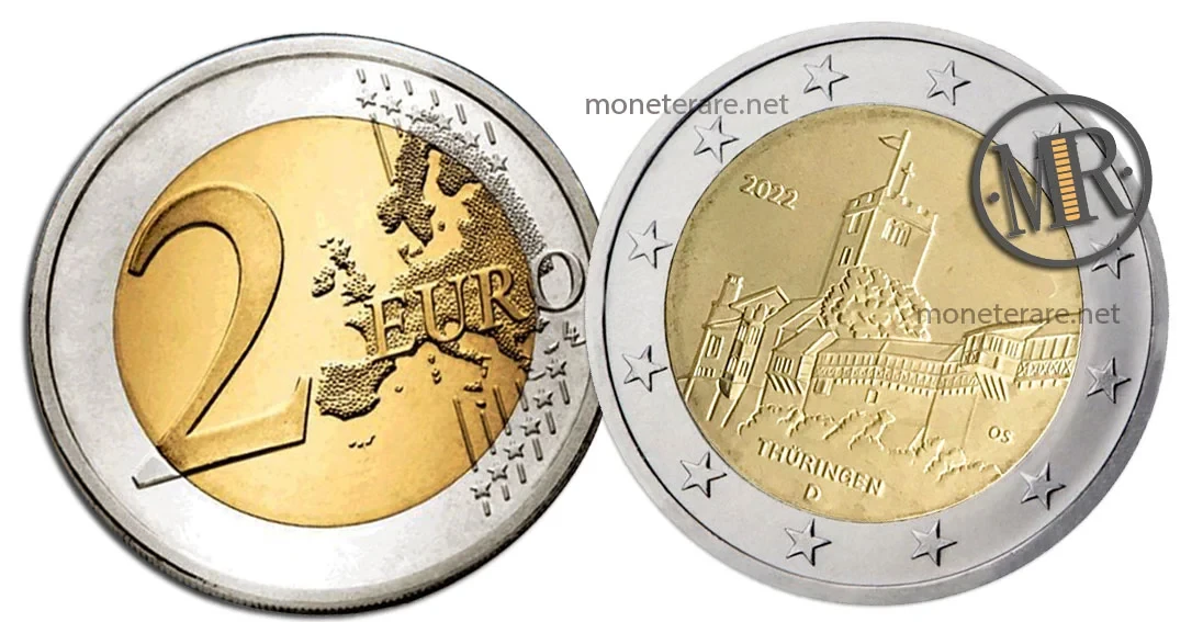 2 Euro Commemorative Germany 2022 Thüringen Wartburg Castle
