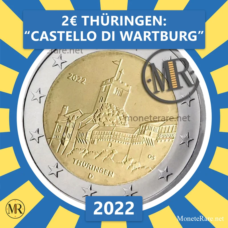 Estonia 2€ Thuringia: 'Wartburg Castle' 2022 (coin photo)