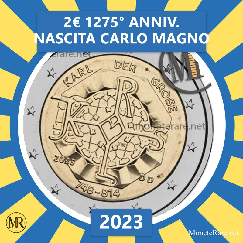 Estonia 2€ 1275th Anniversary of Charlemagne's Birth 2023 (coin photo)