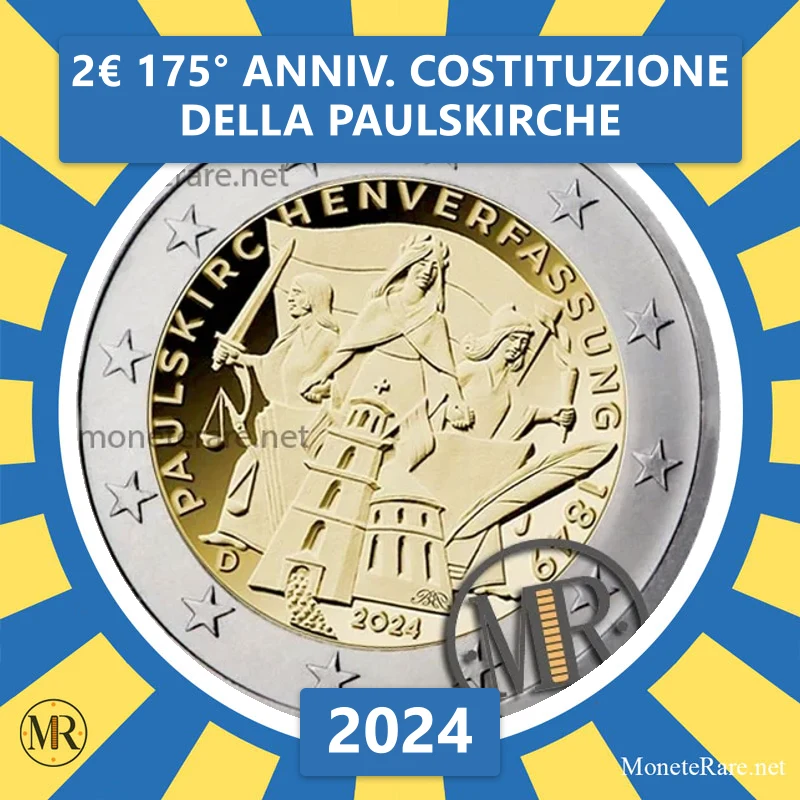 Estonia 2€ 175th Anniversary of the Paulskirche Constitution 2024 (coin photo)