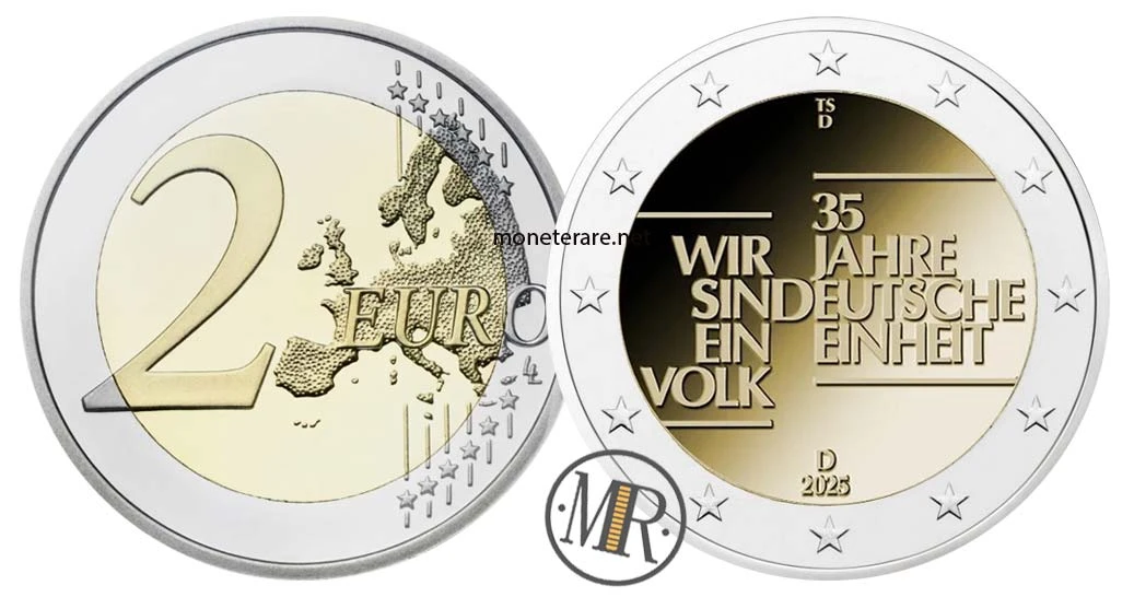Germany €2 commemorative 2025 – 35° riunificazione tedesca