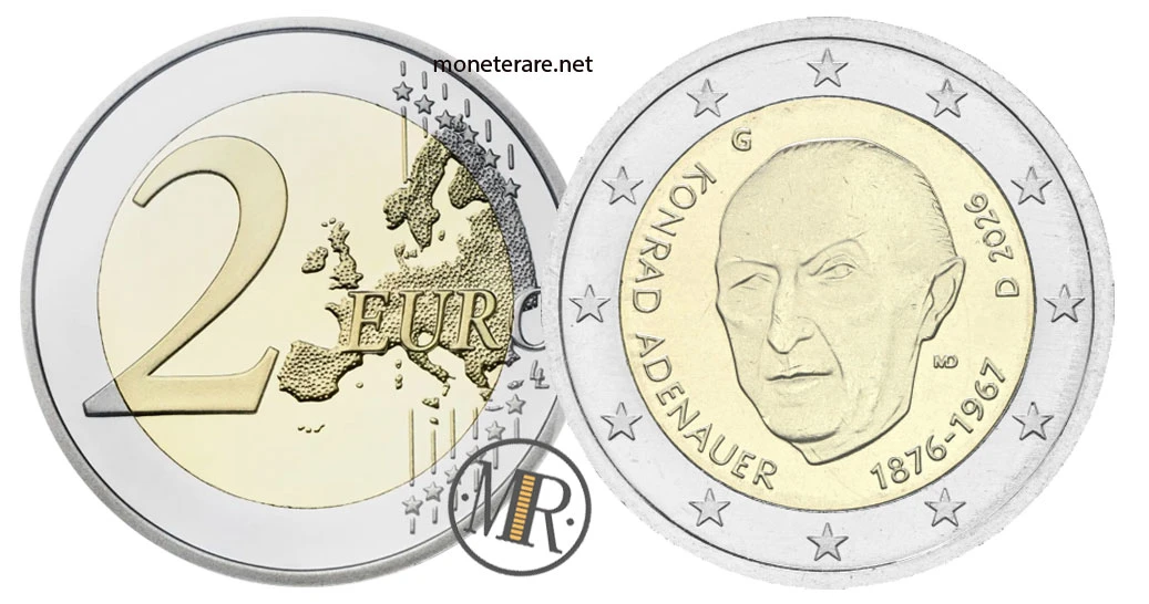 Germany €2 commemorative 2026 – Konrad Adenauer