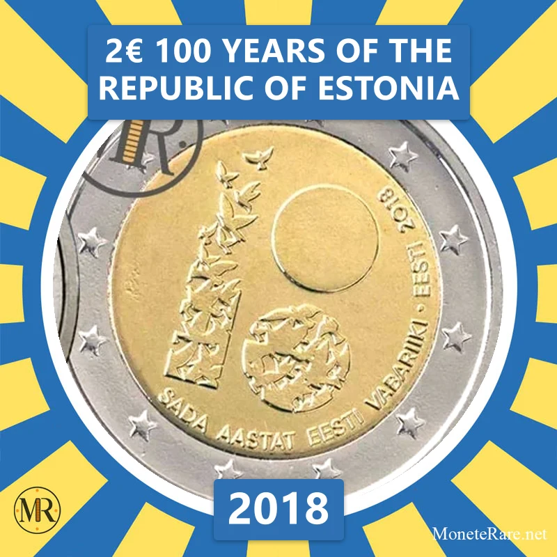 Estonia 2€ 100 Years of the Republic of Estonia 2018 (coin photo)