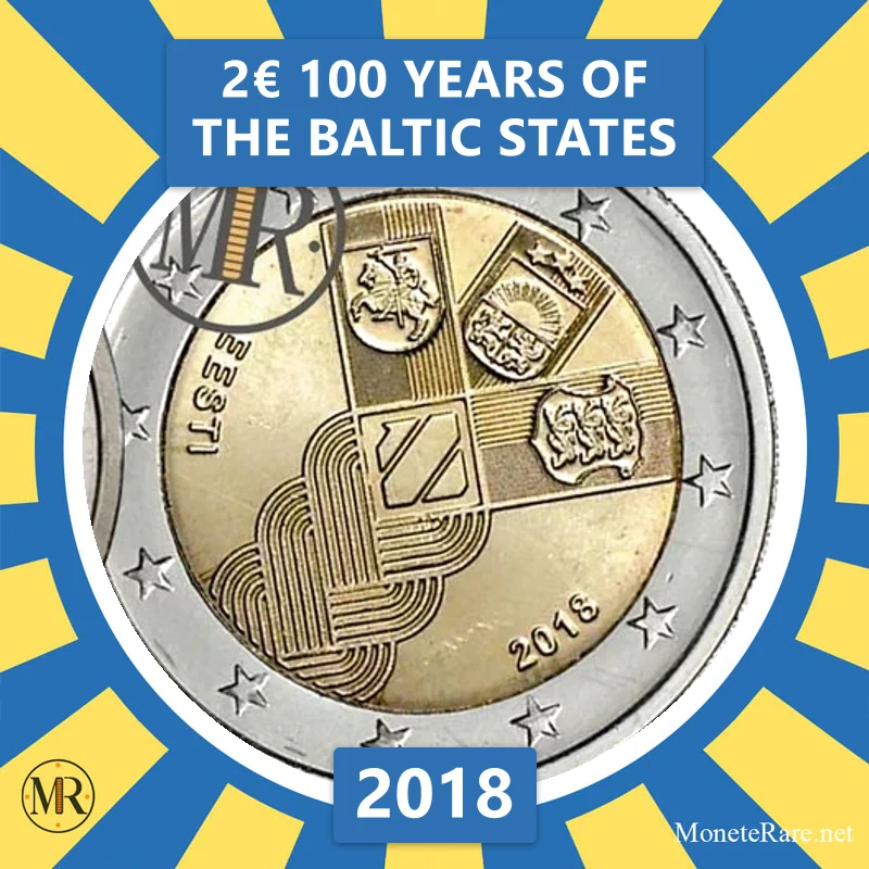Estonia 2€ 100 Years of the Baltic States 2018 (coin photo)