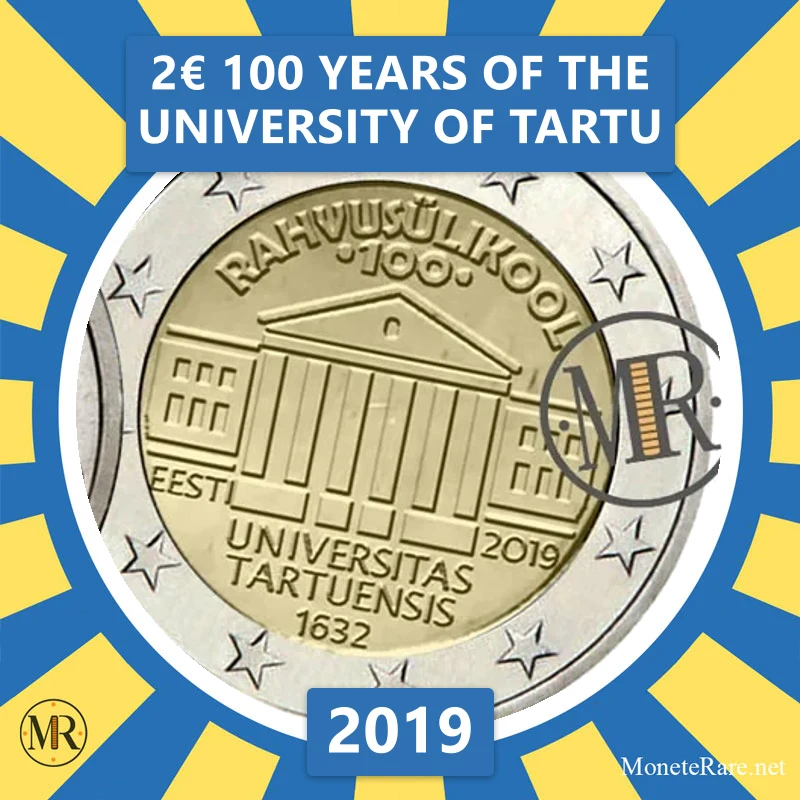 Estonia 2€ 100 Years of the University of Tartu 2019 (coin photo)