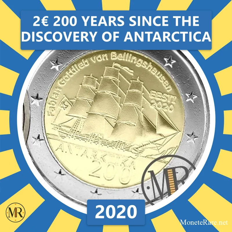 Estonia 2€ 200 Years since the Discovery of Antarctica 2020 (coin photo)