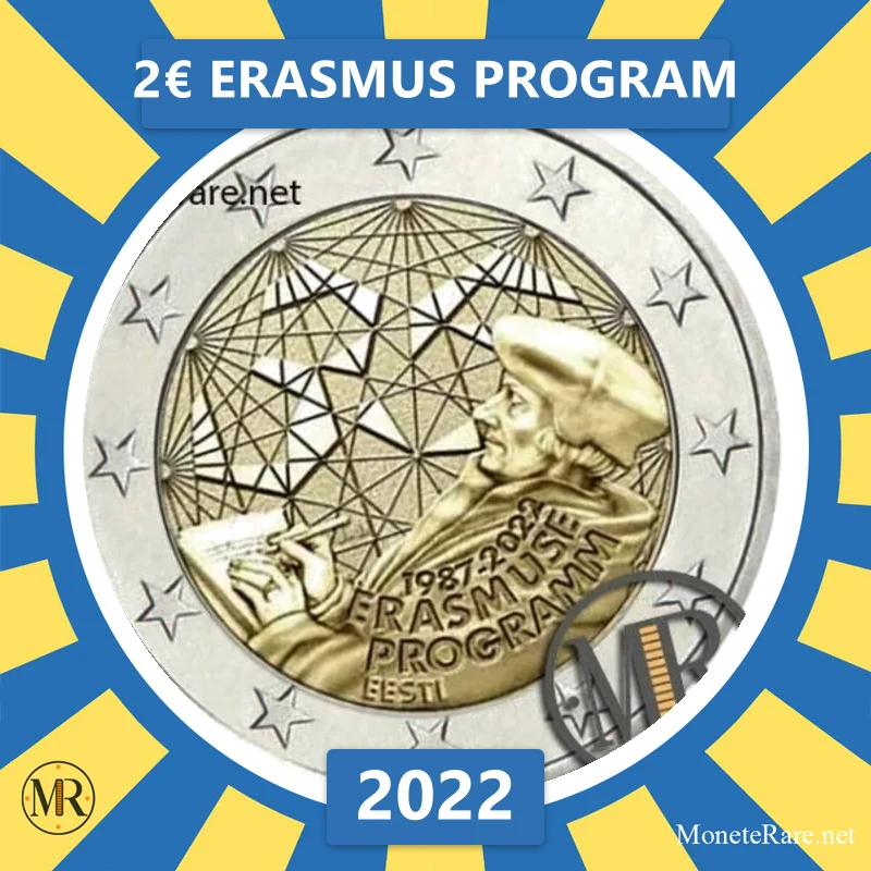 Estonia 2€ Erasmus Program 2022 (coin photo)