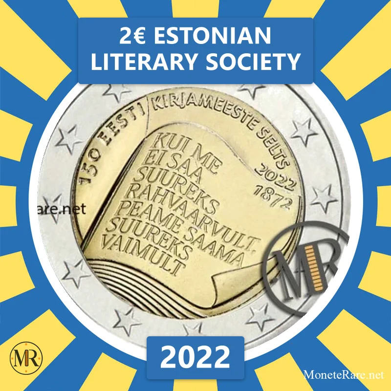 Estonia 2€ Estonian Literary Society 2022 (coin photo)