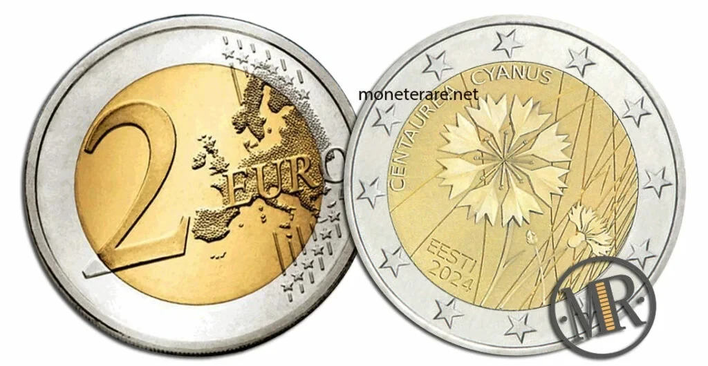 Estonia €2 commemorative 2024 – Cornflower