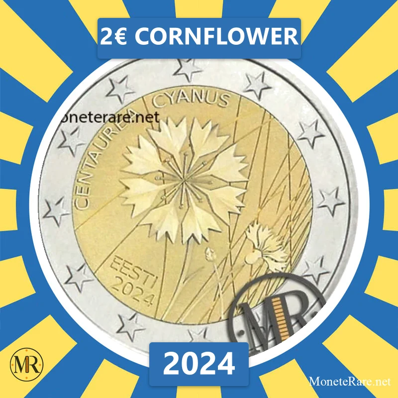 Estonia 2€ Cornflower 2024 (coin photo)