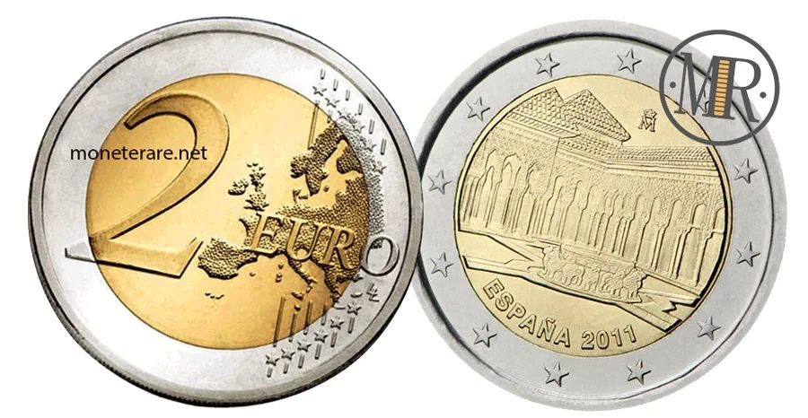 2 Euro Spain 2011 Commemorative Lions Court of Granada Heritage of