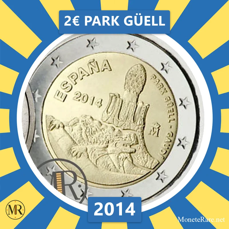 Estonia 2€ Park Güell 2014 (coin photo)