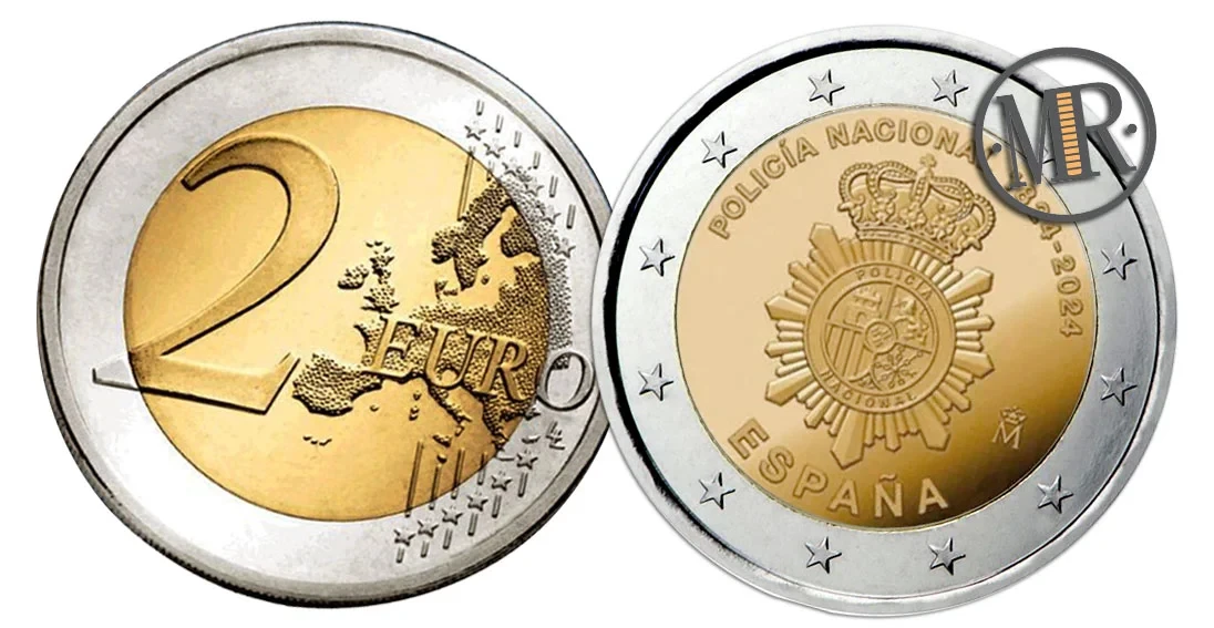 2 Euro Spagna 2024 Polizia Nazionale