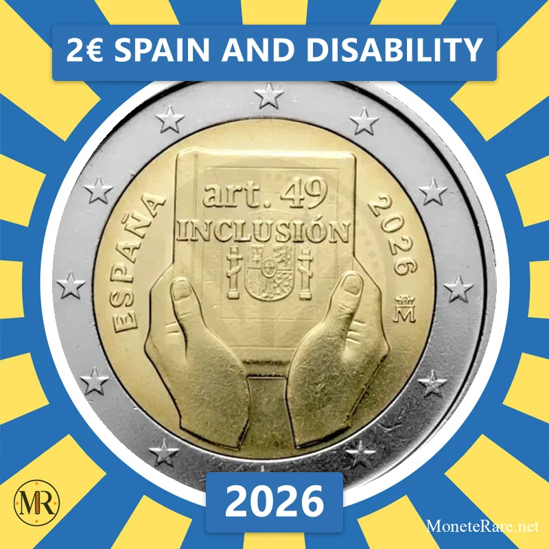 Estonia 2€ Spain and Disability 2026 (coin photo)