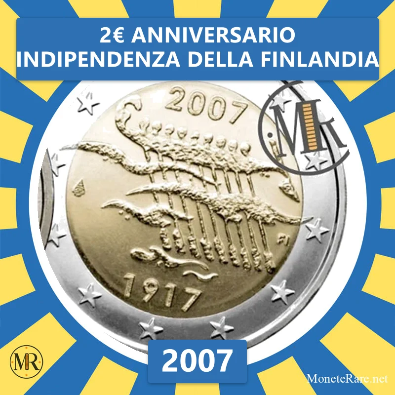 Finland 2€ Anniversary of Finland's Independence 2007 (coin photo)