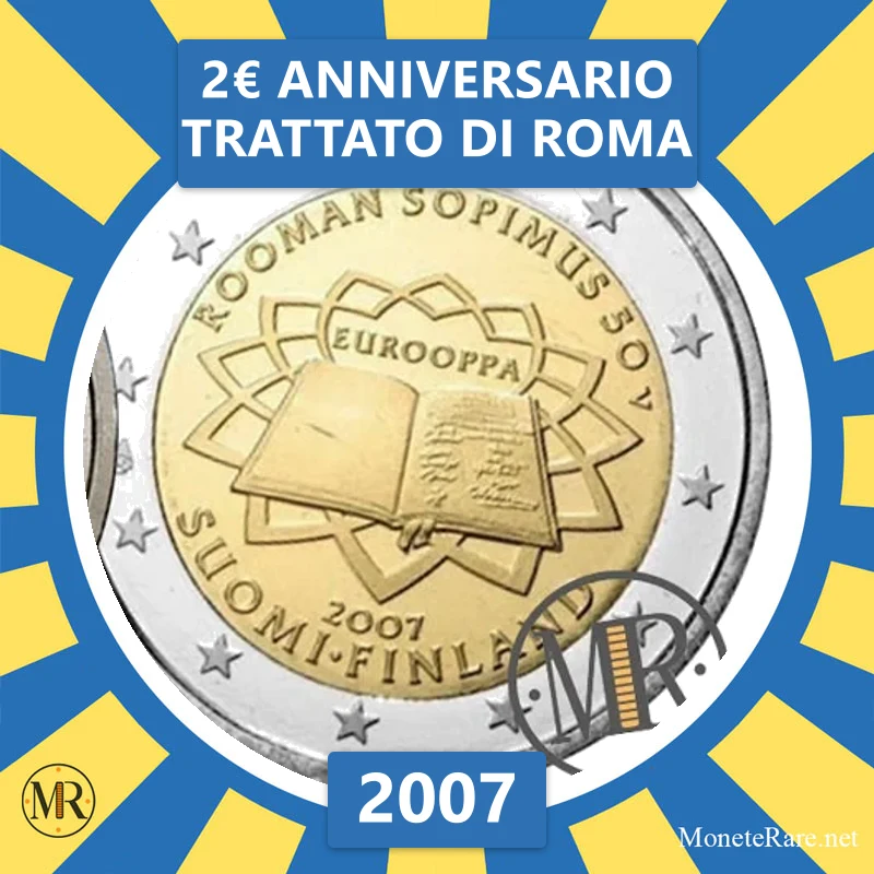 Finland 2€ Anniversary of the Treaty of Rome 2007 (coin photo)